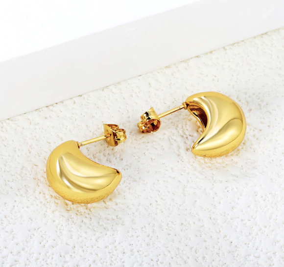 Aretes Meta dorado