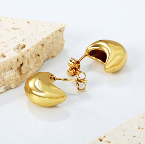 Aretes Meta dorado